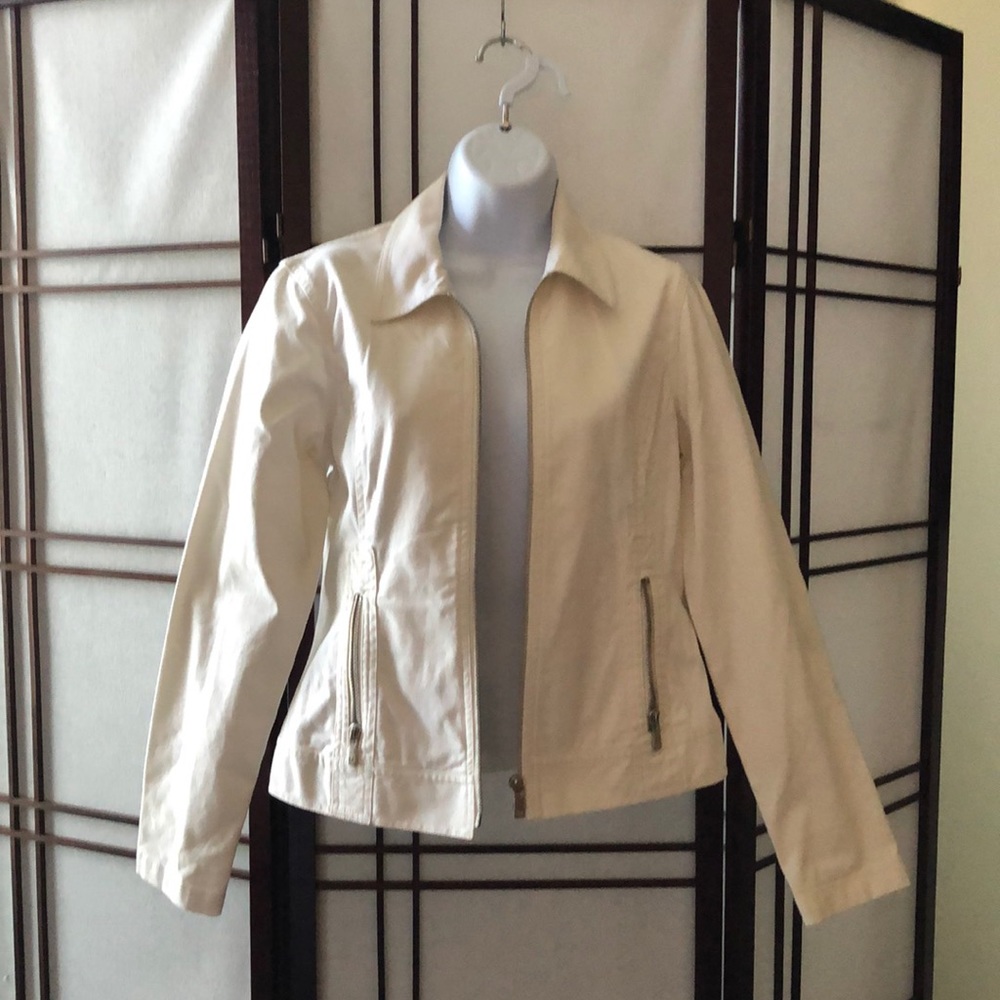 Michael Kors ivory zippered jacket
